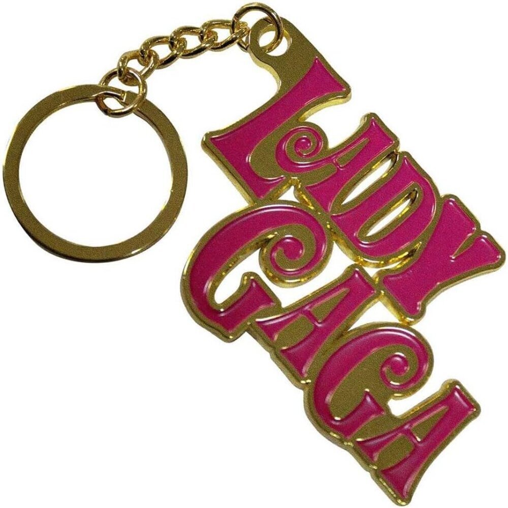 Lady Gaga Swirly Logo Keychain Plastic Zinc Alloy Enamel Crystal Clear